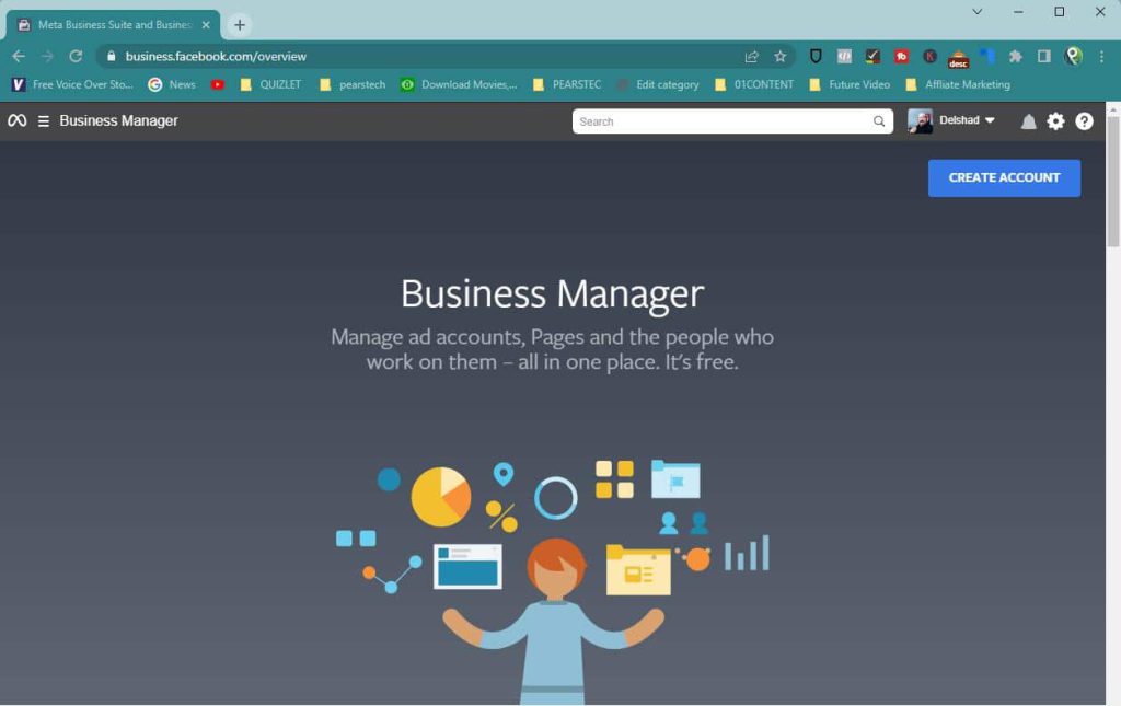 chat with Facebook Support, Creating Business Manager Account