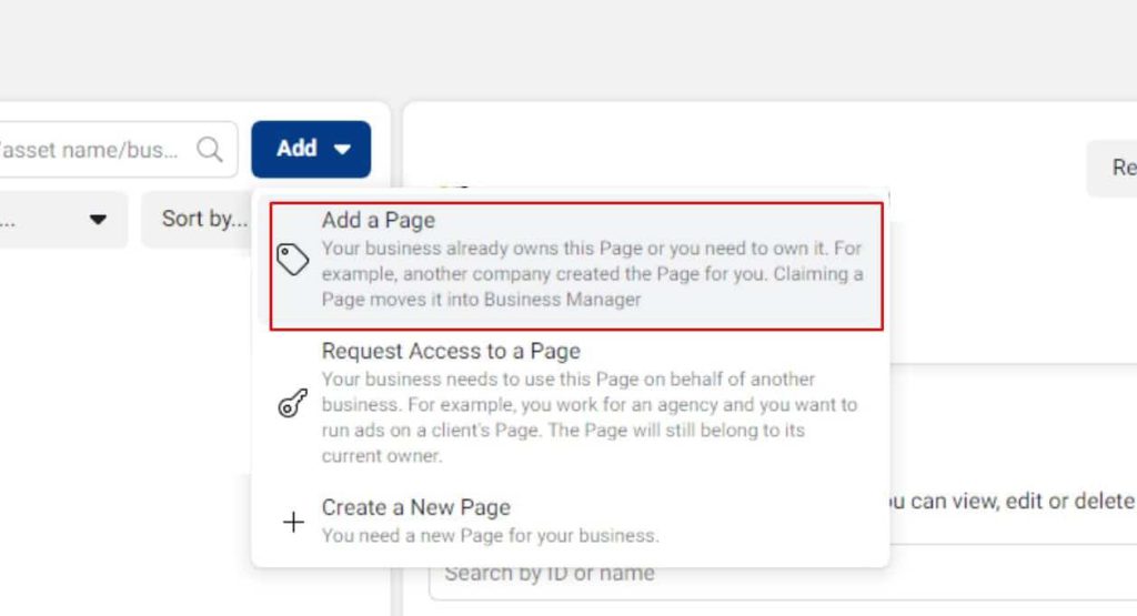 Adding pages to Meta Business Suite